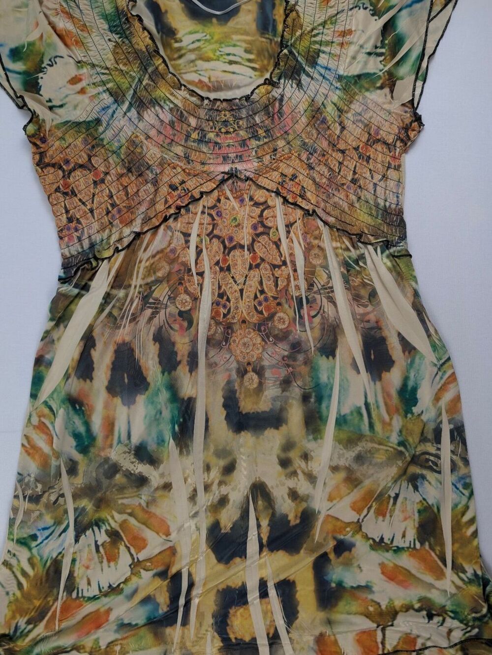 Unity World Wear Patterned Short Sleeve Dress Size Large - Picture 6 of 9
